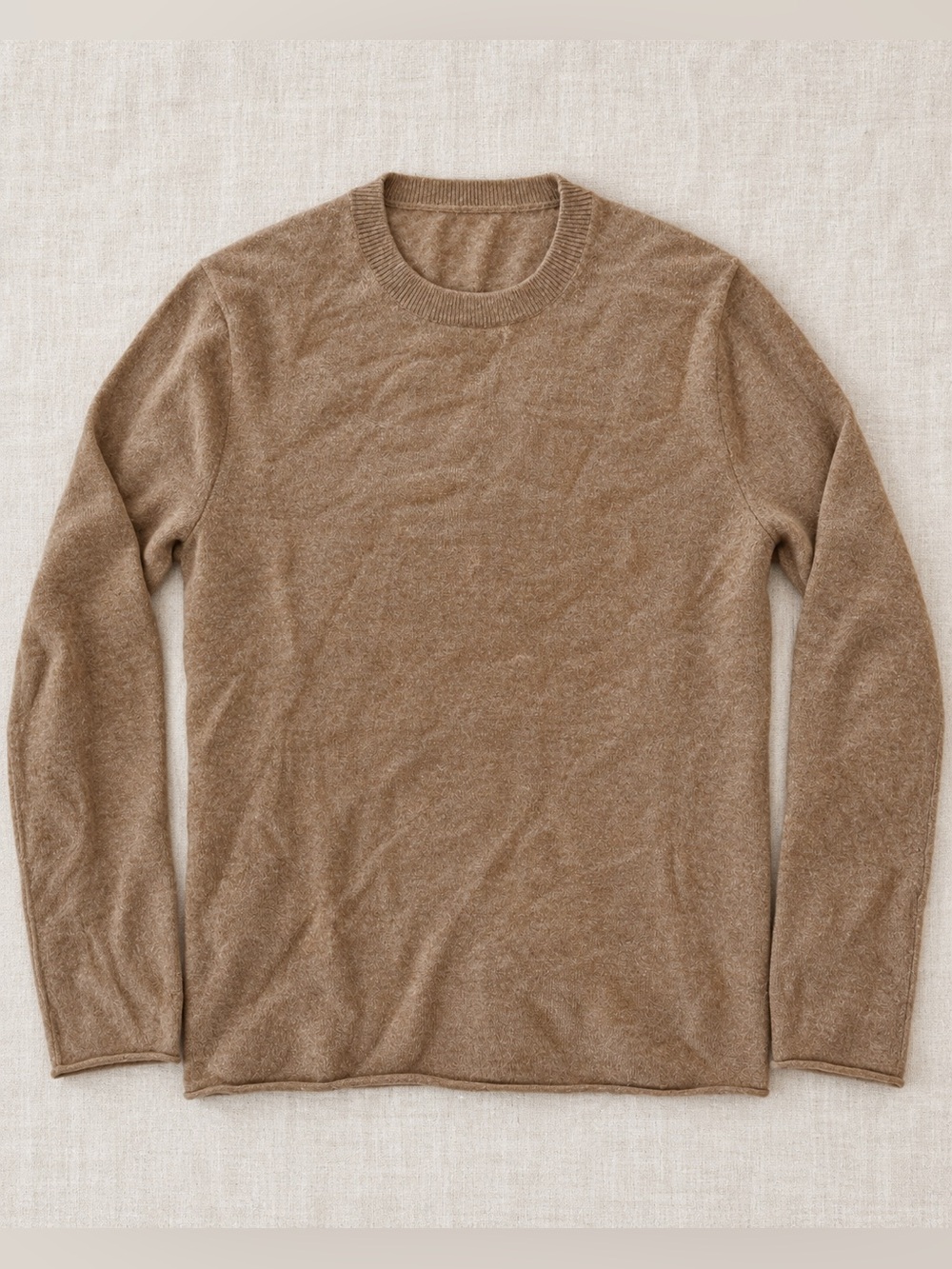 NWT J.Crew Cashmere Classic-Fit Crewneck Sweater Heather Camel S - Picture 4 of 12